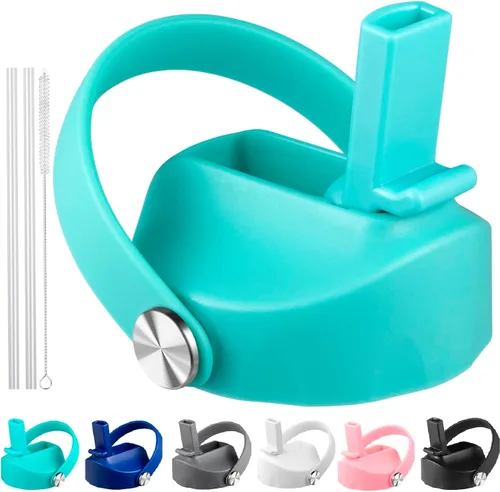 Vista 13 de Tapa de popote compatible con Hydro Flask de boca ancha de 12, 16, 18, 32, 40 onzas, tapas con popote para accesorios de botellas de agua, tapa