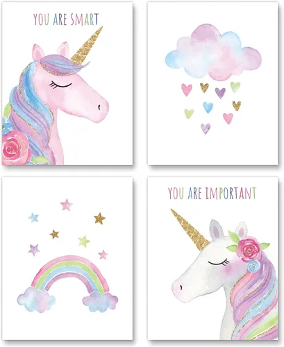 Vista 7 de Gubrandin Póster de acuarela con frase motivacional, con cita motivacional, decoración de habitación del bebé, decoración de animales divertidos