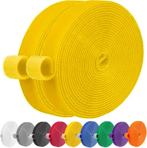 Vista 17 de IFNOW Cinta de Gancho y Bucle de 32 Pies Cinta de Sujeción Reutilizable Bridas para Cables de Doble Cara de Gancho y Bucle Gestión de Cables