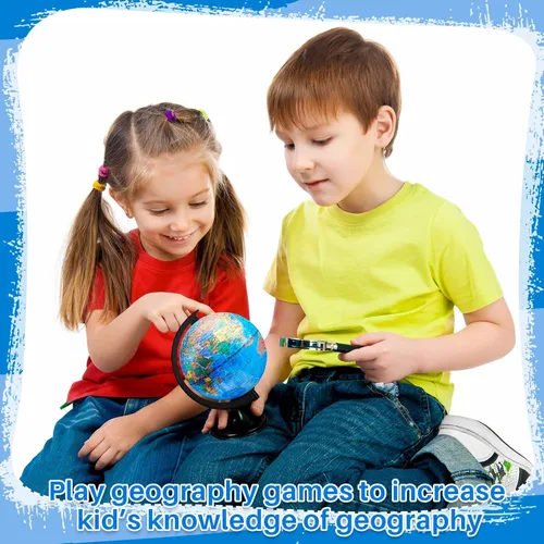 Vista 6 de Meooeck 12 globos del mundo con soporte de 4.6 pulgadas, globo geográfico del mundo a granel para niños, estudiantes, aprendizaje educativo, aula
