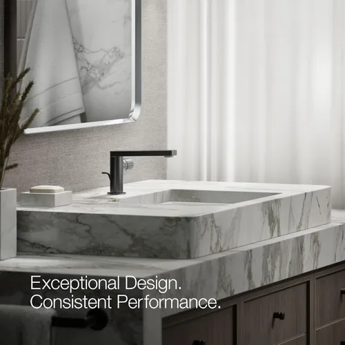 Vista 4 de Kohler 73050-7-BL Composed Grifo de lavabo de baño con mango cilíndrico, 1.2 gpm, negro mate