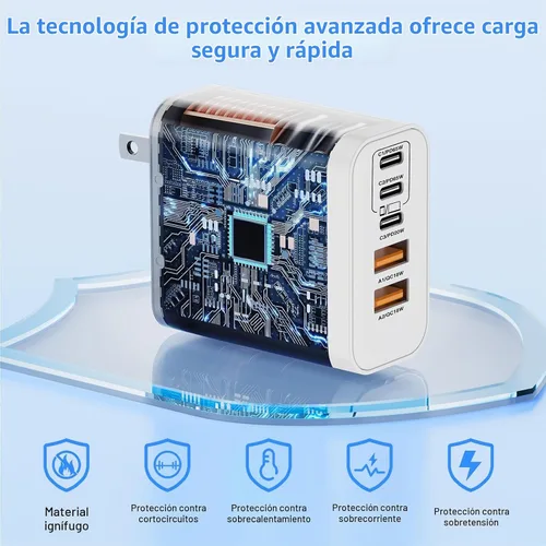 Vista 4 de QZIIW Bloque de cargador rápido de pared USB C de 100W, bloque de carga Blanco