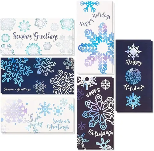 Vista 8 de Tarjetas de Navidad con sujetador para dinero y sobres, Árboles navideños