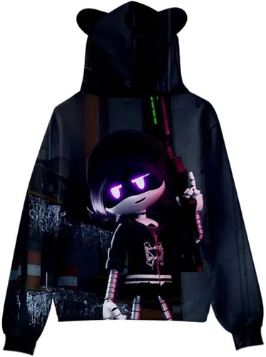 Vista 2 de Sudadera con capucha para niños, diseño de drones de asesinato con oreja, multicolor, para cosplay
