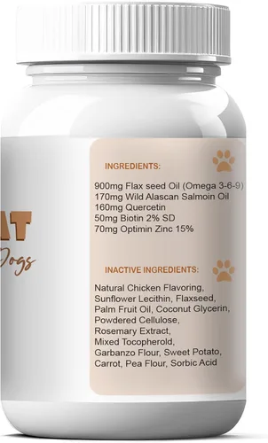 Vista 4 de Masticables suaves para piel y pelaje Omega para perros, quercetina, zinc y biotina para piel y pelaje de perros, suplemento de vitamina E