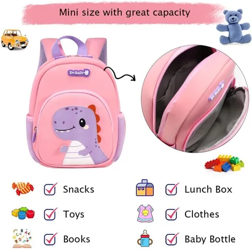 Vista 5 de Padgene Mochilas Anti Pérdida para Niños Pequeños Mochilas de Preescolar Impermeables Mochila Escolar de Animales 3D Dibujos Animados Correa