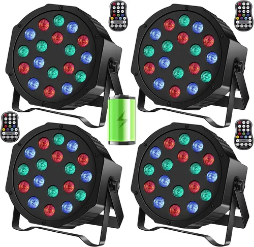 Vista 11 de U`King Luces LED Par de luces inalámbricas alimentadas por batería para eventos 18W RGB luz de iluminación de escenario recargable 20 horas por