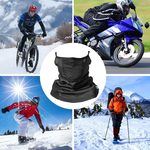 Vista 6 de ROCKBROS Calentador de cuello de invierno con trabillas para las orejas para clima frío