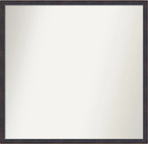 Vista 117 de Amanti Art Espejo de baño de bronce para sobre el fregadero, 25 x 26 pulgadas, espejo rectangular de bronce oscuro, marco de madera tradicional