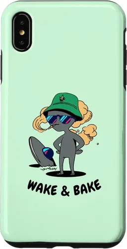 Vista 7 de Estuche de regalo divertido para iPhone 15 Alien Stoner Wake And Bake Weed Marihuana