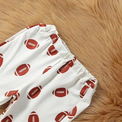Vista 24 de Traje de Halloween para bebé niña, manga larga, cuello redondo, letras de fantasma, parte superior con estampado de fantasma, parte inferior