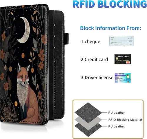 Vista 102 de Funda para chequera para hombres y mujeres, cartera de cuero RFID con ranuras para tarjetas de crédito, soporte de cheques duplicados personales