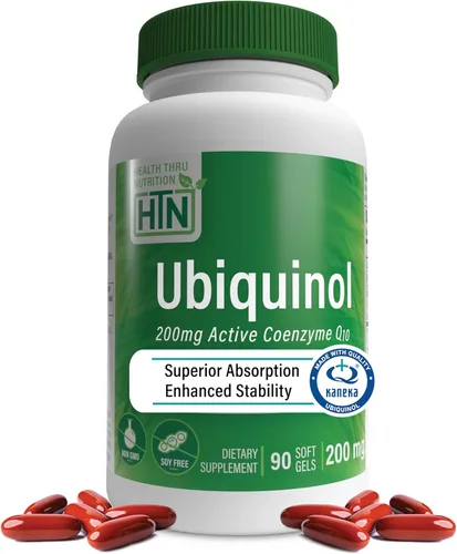 Vista 8 de Health Thru Nutrition Ubiquinol 200 mg 30 cápsulas blandas como Kaneka QH reducido CoQ-10 Estabilizado - Probado por terceros Biodisponibilidad