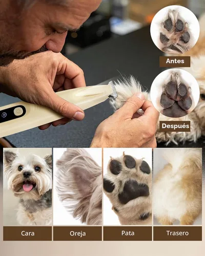 Vista 3 de FURBONA Cortadora de patas de perro versión profesional, cortadora de hojas de 0.709 in de ancho con pantalla LED, 35 dB de bajo ruido, totalmente