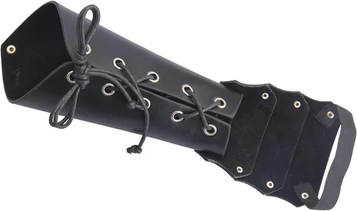 Vista 5 de JAOYU Brazaletes de cuero para hombre, armadura de brazo, brazalete de guantelete, brazaletes medievales, joyería vikinga para mujer, disfraz