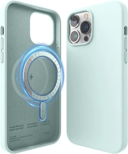 Vista 10 de elago Funda magnética de silicona compatible con MagSafe compatible con iPhone 13 Pro Max de 6.7 pulgadas, imanes integrados, funda protectora, Negro