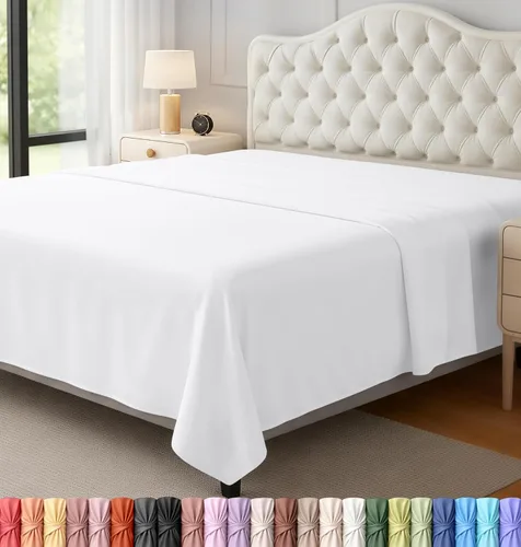 Vista 14 de Utopia Bedding Sábana encimera – 1 paquete (individual, beige) – Tela de microfibra suave cepillada – Sábana superior resistente al encogimiento y a