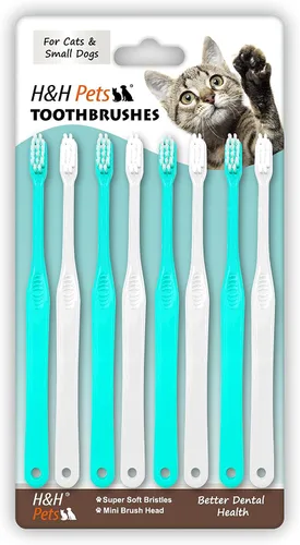 Vista 7 de H&H Pets Cepillo de dientes para perros pequeños y gatos – Cepillo de dientes suave y extra pequeño diseñado para gatos, cachorros y perros de raza
