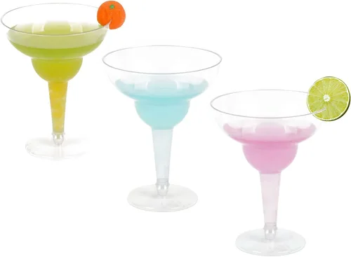 Vista 6 de 120 mini vasos de Martini desechables, vasos de postre de plástico transparente, vasos de cóctel, vasos de chupito de vino de 2 onzas, 2 tazas