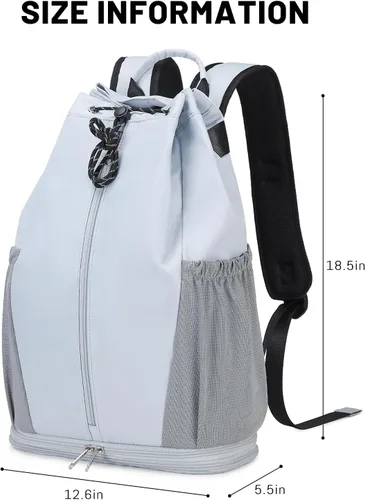 Vista 6 de mygreen Mochila con cordón para gimnasio con compartimento para zapatos