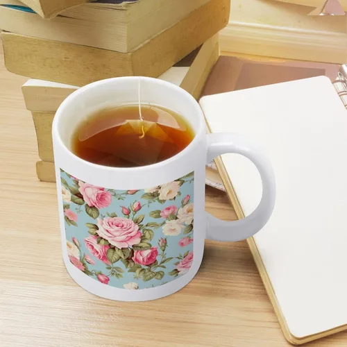 Vista 4 de Tazas de café vintage Shabby Chic Rose con diseño de flores antiguas, taza de cerámica divertida y única para cumpleaños, Día de la Madre, ideas
