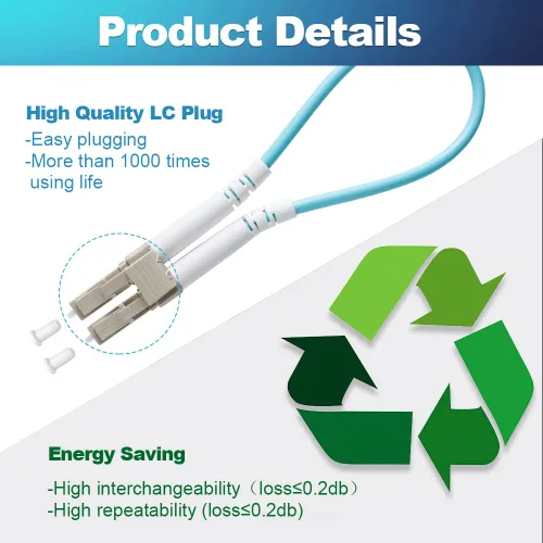 Vista 5 de GwliUni 4 unids OM3 Loopback Plug Tester Multimodo LC-UPC Fibra óptica Duplex Cable Adaptador 50/125