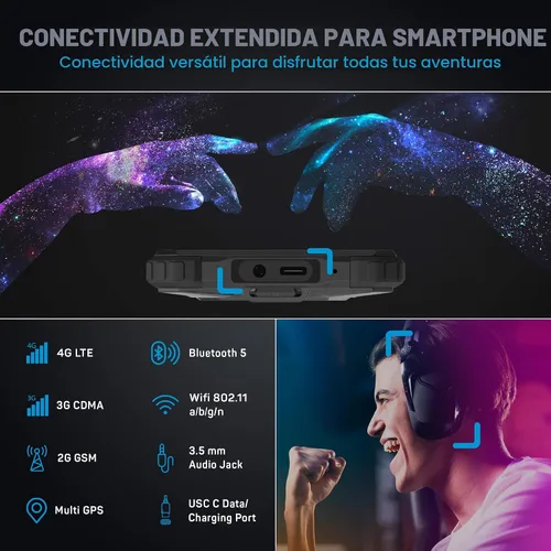 Vista 6 de TESLA EXPLR 9 128GB Smartphone Teléfono resistente Teléfono celular Android DualSIM y MicroSD expandible Batería de 8300 mAh Resistente a