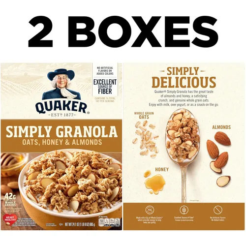 Vista 3 de Quaker Simply Granola Miel y Almendra, (paquete de 2)
