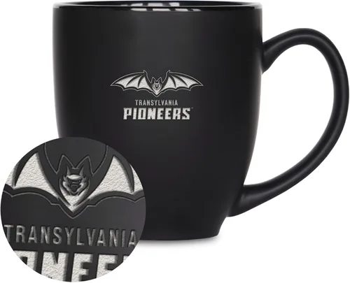 Vista 441 de Rico Industries - Taza de cerámica mate negra con grabado láser estándar de 15oz para NCAA (escuelas T & U) - Para bebidas calientes o frías