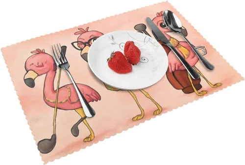 Vista 11 de Rectangular Placemats Set of 4, Heat Resistant Donuts Printed Kitchen Dining Table Mats