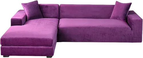 Vista 11 de Fundas de terciopelo para sofá modular, 2 fundas elásticas para sofá en forma de L, antideslizantes, suaves protectores de muebles para sofá Beige