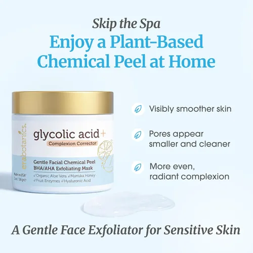 Vista 2 de Exfoliante químico para la cara - Exfoliante suave AHA BHA con enzimas de frutas Exfoliante químico casero para la cara con ácido glicólico, ácido