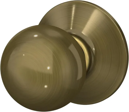 Vista 3 de SCHLAGE F10ORB609 Pomo de paso de órbita, latón antiguo