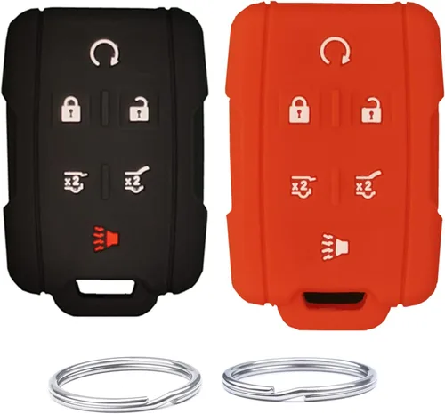 Vista 11 de Funda de silicona para llavero con control remoto para GMC Chevrolet 2 Negro con rojo
