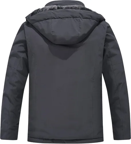 Vista 6 de Chaquetas de invierno para hombre, esquí, nieve, impermeable, forro polar, resistente al viento, 6 bolsillos