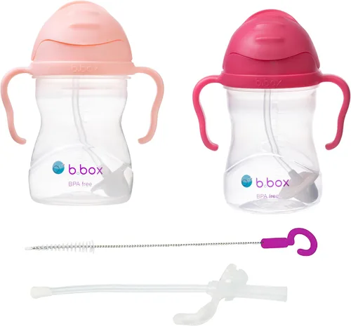 Vista 14 de b.box Vaso para beber con popote abatible, bebe desde cualquier ángulo, popote pesado, a prueba de derrames, a prueba de fugas y de fácil agarre