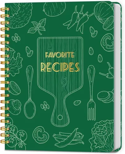 Vista 15 de LuBudingJoy Libro de recetas en blanco para escribir en tus propias recetas, organizador de recetas personal de tapa dura de página completa, diario