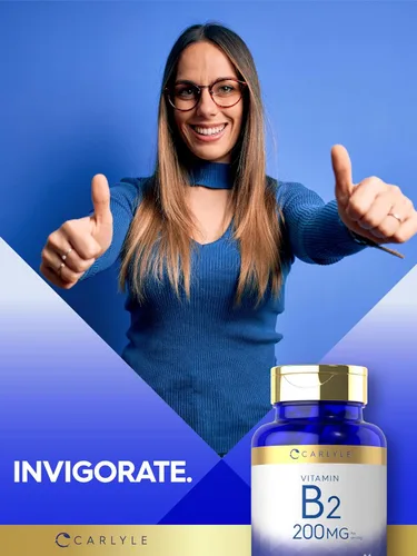 Vista 7 de Carlyle Vitamina B2 200 mg 150 unidades Riboflavina Suplemento esencial sin OMG y sin gluten