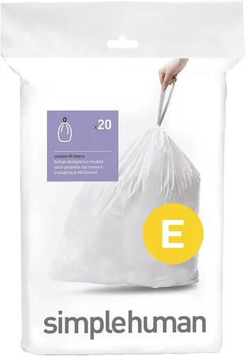 Vista 13 de Simplehuman - Bolsas de basura código H con cordón de ajuste, 240 unidades, bolsas de basura genuinas con ajuste personalizado en paquetes con Blanco