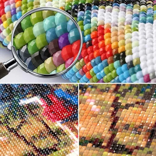 Vista 4 de Pintura de diamante personalizada con sus fotos, cuadrada, kits de pintura de diamante personalizados para adultos, con su propia imagen