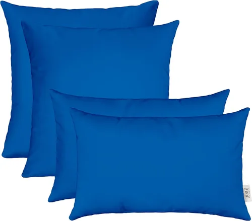 Vista 45 de RSH DECOR: Sunbrella Juego de 4 almohadas lumbares y cuadradas 20 x 12 pulgadas y 17 x 17 pulgadas Tela resistente al agua y a la decoloración