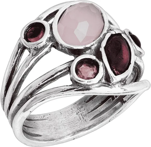 Vista 2 de Silpada Anillo de granate natural Red Alert, cuarzo rosa y turmalina rosa en plata de ley, Plata, cuarzo granate