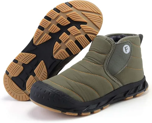 Vista 2 de Eagsouni Botas de nieve para hombre y mujer, zapatos de invierno, antideslizantes, resistentes al agua, totalmente forradas de piel, para exteriores
