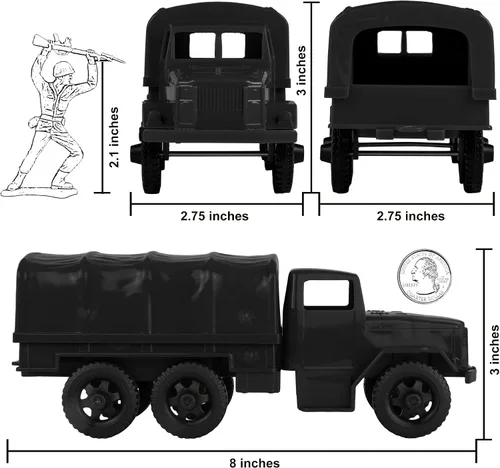 Vista 2 de TimMee - Camiones de plástico para hombre, color negro, M34 Deuce y media carga, fabricados en EE. UU