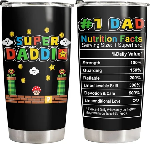 Vista 11 de 34HD Regalos deportivos, vaso de béisbol para papá con tapa, acero inoxidable de 20 onzas, taza de café de viaje para mi jugador favorito, regalo