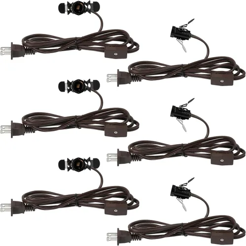 Vista 9 de Macarrie 2 piezas de repuesto de cable de lámpara de sal individual para aldea de Navidad, enchufe de bombilla con cable E12 con enchufe