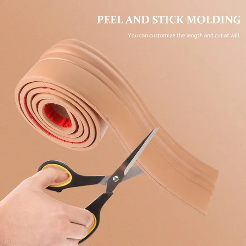 Vista 6 de DOITOOL Moldura flexible para placa base de pared, 3.9 x 78.6 pulgadas, autoadhesiva, 3.9 x 78.6 pulgadas, zócalos de pared de vinilo autoadhesivos