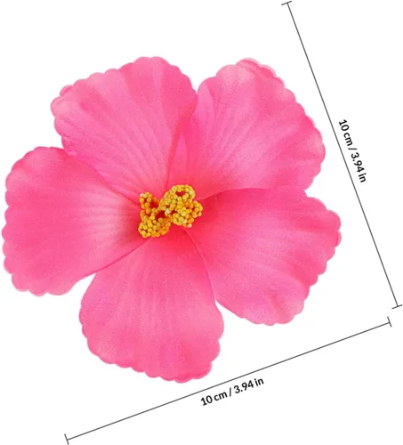 Vista 2 de Abaodam 10 flores de hibisco sintético hawaiano, flores artificiales tropicales para decoración de mesa hawaiana Luau decoración de mesa
