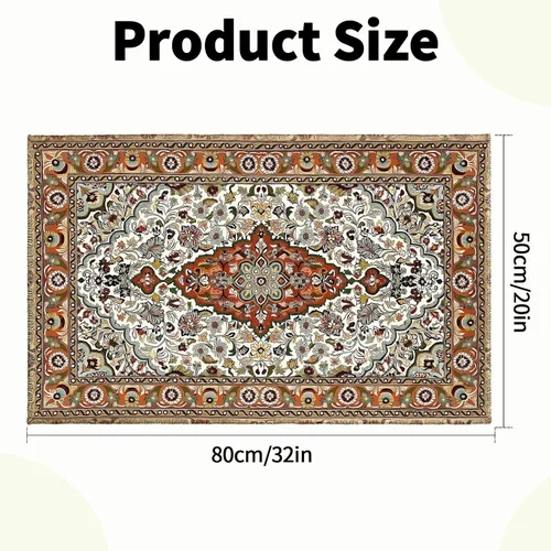 Vista 3 de Alfombra de Baño Boho Marrón Vintage Alfombra de Baño Bohemia Retro con Patrón Floral Alfombra de Baño 20x32 Pulgadas Antideslizante Absorbente