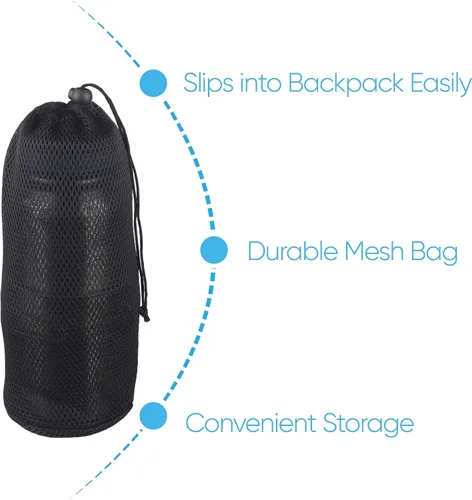 Vista 6 de Botella de agua de acero inoxidable Gearland con taza de camping anidada y tapa para bolsa de evacuación, equipo de supervivencia en la naturaleza